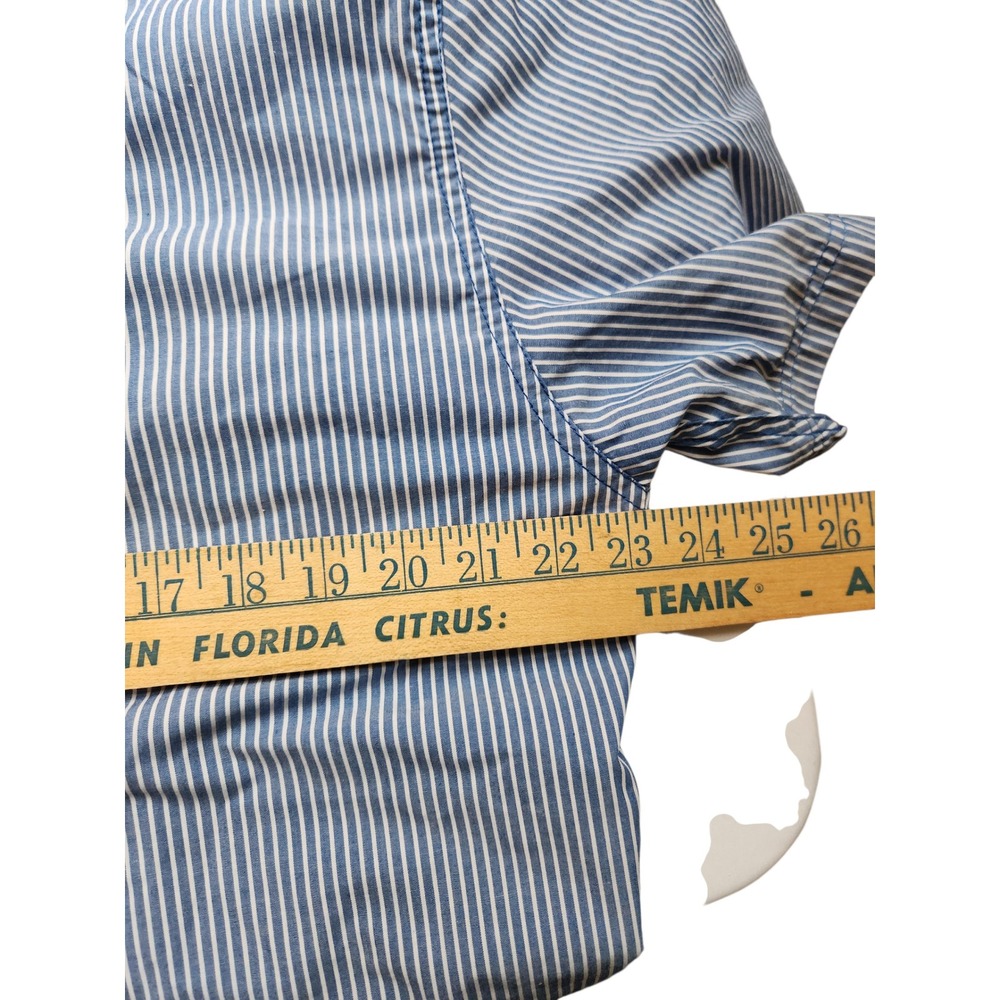 Southpole‎ Mens Striped Short Sleeve Button Up Shirt XL Blue White Casual Work - Picture 4 of 5